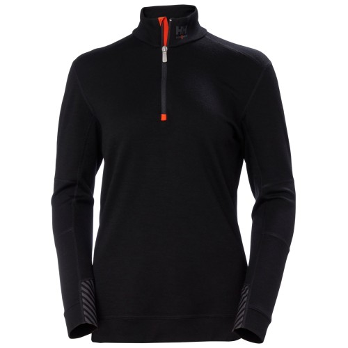 Bluza dama Helly Hansen Lifa Merino Base Layer Half Zip, neagra, XS