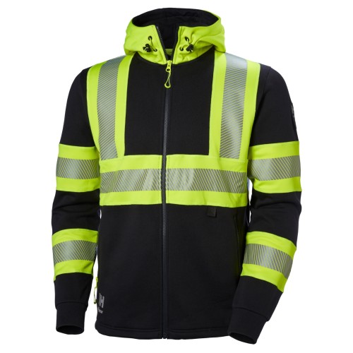 Hanorac reflectorizant cu gluga Helly Hansen ICU CL1, galben negru, S