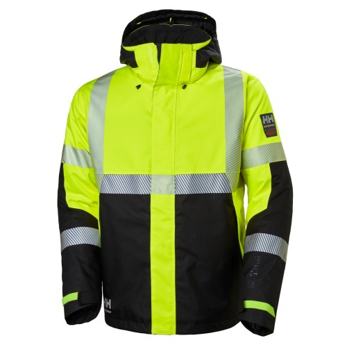 Geaca reflectorizanta cu gluga Helly Hansen ICU Winter CL2, galben negru, S