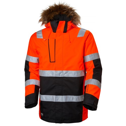 Geaca de iarna cu gluga imblanita Helly Hansen Alna Winter Parka, rosu negru, S