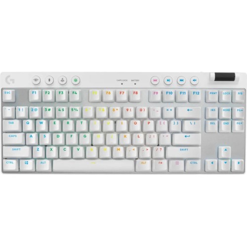 Tastatura Gaming Logitech G PRO X TKL White Lightspeed Kailh GX Brown Switch Mecanica