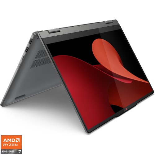 Ultrabook Lenovo 14'' IdeaPad 5 2-in-1 14AHP9, WUXGA IPS Touch, Procesor AMD Ryzen™ 7 8845HS (16M Cache, up to 5.1 GHz), 16GB LPDDR5X, 1TB SSD, AMD Radeon 780M, No OS, Luna Grey